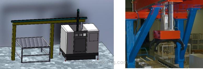 數(shù)控加工中心上下料機(jī)器人整體效果圖